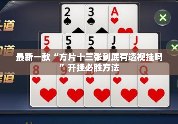 最新一款“方片十三张到底有透视挂吗”开挂必胜方法