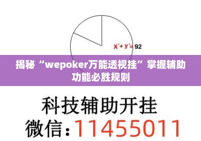 揭秘“wepoker万能透视挂”掌握辅助功能必胜规则