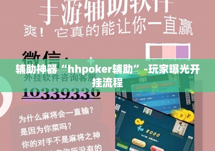辅助神器“hhpoker辅助”-玩家曝光开挂流程