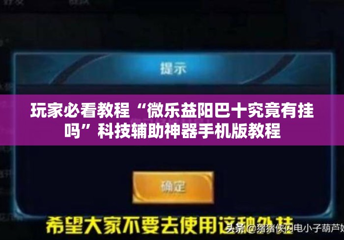 玩家必看教程“微乐益阳巴十究竟有挂吗”科技辅助神器手机版教程