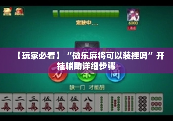 【玩家必看】“微乐麻将可以装挂吗”开挂辅助详细步骤
