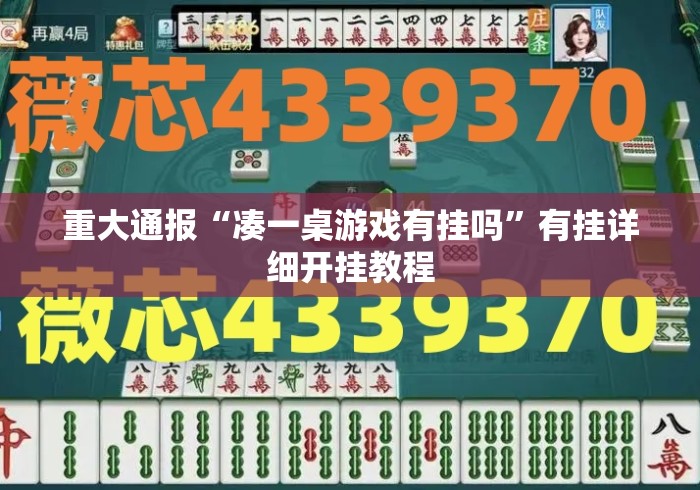 重大通报“凑一桌游戏有挂吗”有挂详细开挂教程
