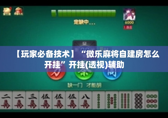 【玩家必备技术】“微乐麻将自建房怎么开挂”开挂(透视)辅助