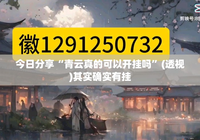 今日分享“青云真的可以开挂吗”(透视)其实确实有挂