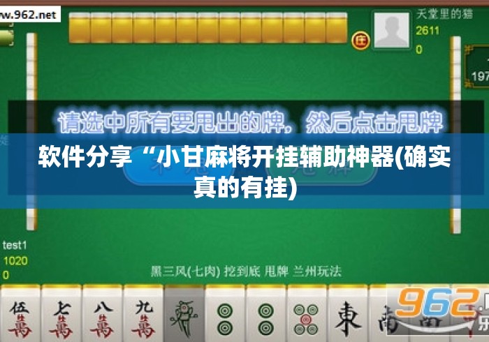 软件分享“小甘麻将开挂辅助神器(确实真的有挂)