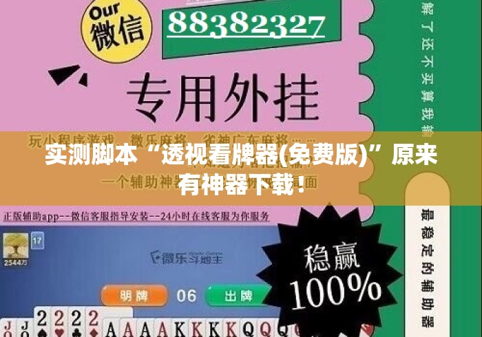 实测脚本“透视看牌器(免费版)”原来有神器下载！