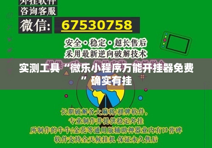 实测工具“微乐小程序万能开挂器免费”确实有挂