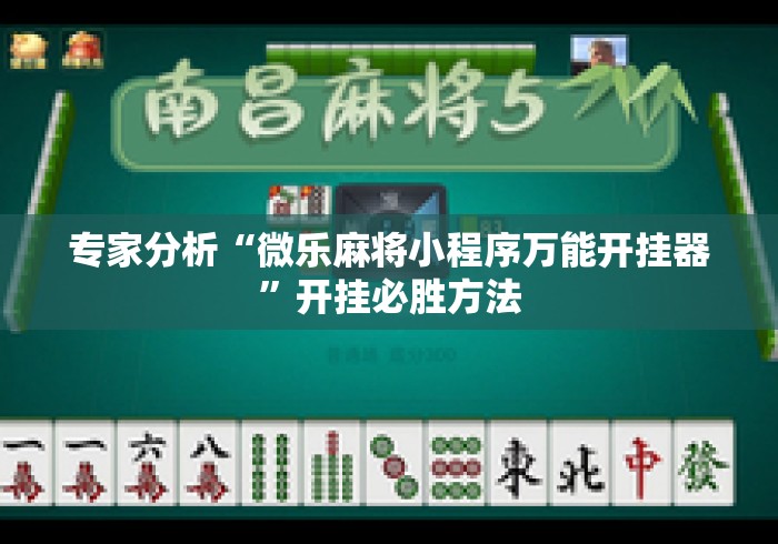 专家分析“微乐麻将小程序万能开挂器	”开挂必胜方法