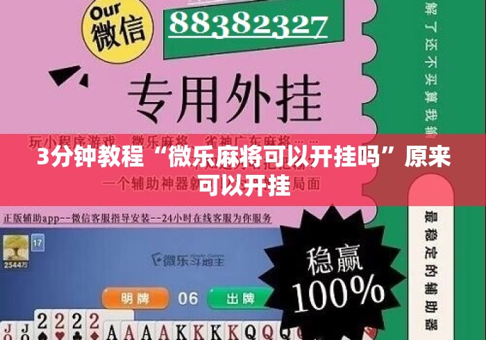 3分钟教程“微乐麻将可以开挂吗”原来可以开挂