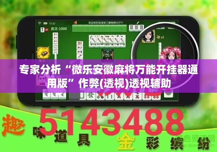 专家分析“微乐安徽麻将万能开挂器通用版”作弊(透视)透视辅助