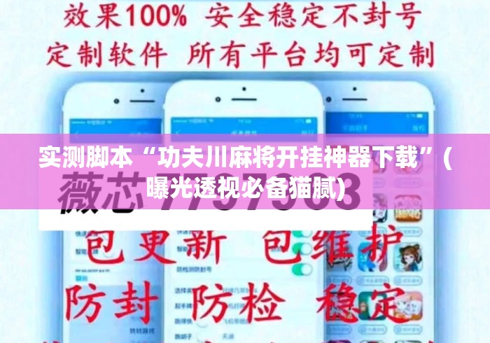 实测脚本“功夫川麻将开挂神器下载	”(曝光透视必备猫腻)