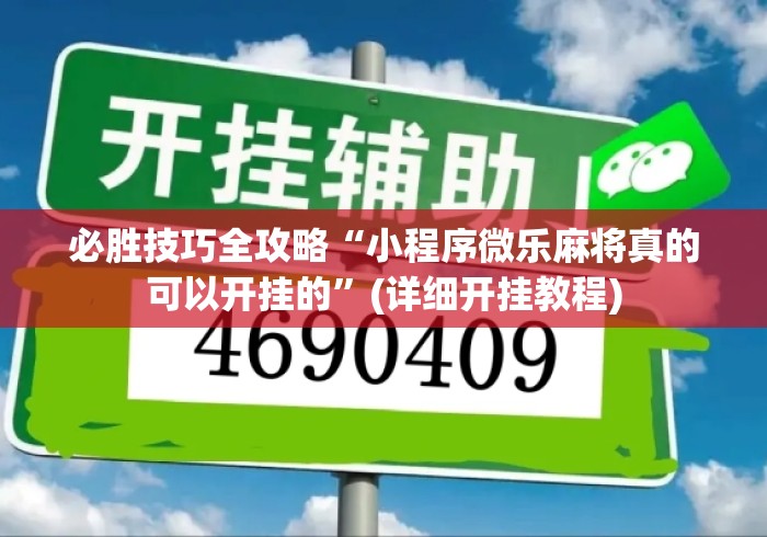 必胜技巧全攻略“小程序微乐麻将真的可以开挂的”(详细开挂教程)