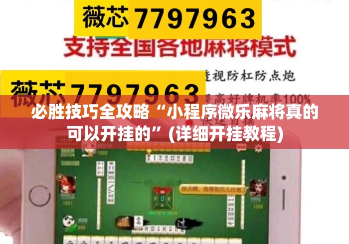 必胜技巧全攻略“小程序微乐麻将真的可以开挂的”(详细开挂教程)