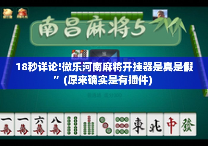 18秒详论!微乐河南麻将开挂器是真是假”(原来确实是有插件) 