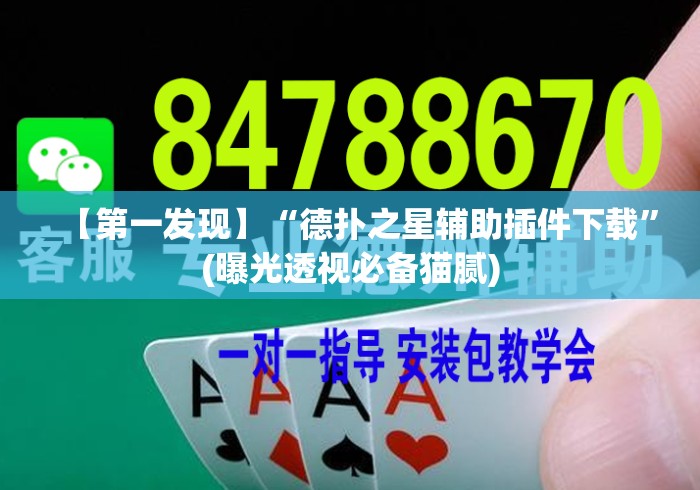 【第一发现】“德扑之星辅助插件下载”(曝光透视必备猫腻)