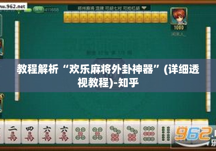 教程解析“欢乐麻将外卦神器”(详细透视教程)-知乎