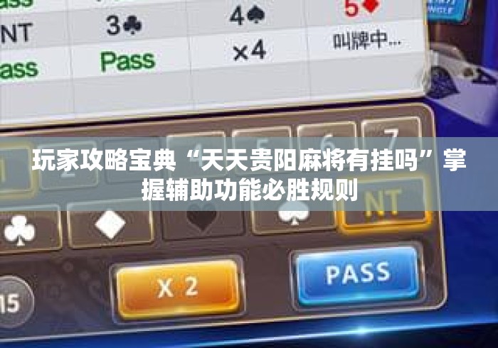 玩家攻略宝典“天天贵阳麻将有挂吗	”掌握辅助功能必胜规则