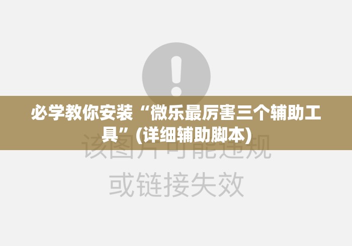 必学教你安装“微乐最厉害三个辅助工具”(详细辅助脚本)