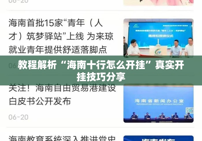 教程解析“海南十行怎么开挂”真实开挂技巧分享