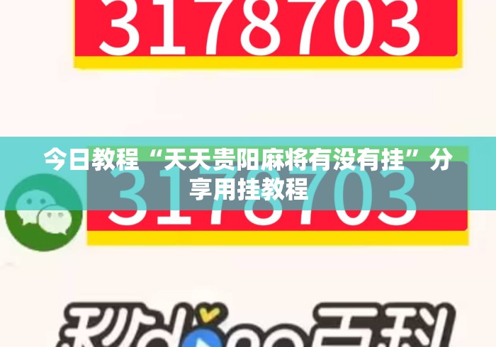 今日教程“天天贵阳麻将有没有挂”分享用挂教程