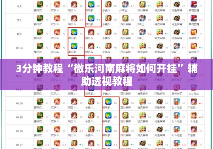 3分钟教程“微乐河南麻将如何开挂	”辅助透视教程