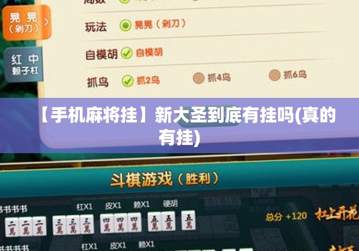 【手机麻将挂】新大圣到底有挂吗(真的有挂)