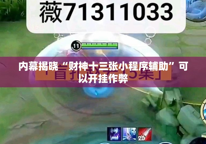 内幕揭晓“财神十三张小程序辅助”可以开挂作弊