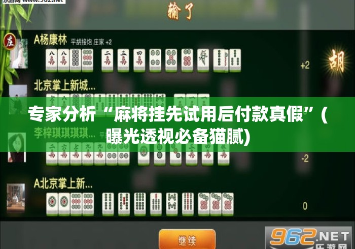 专家分析“麻将挂先试用后付款真假”(曝光透视必备猫腻)