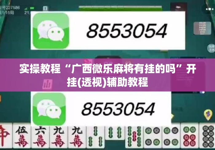 实操教程“广西微乐麻将有挂的吗”开挂(透视)辅助教程