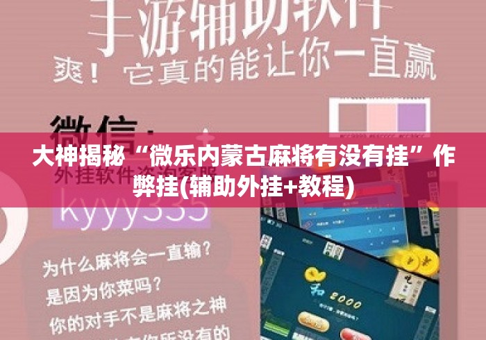大神揭秘“微乐内蒙古麻将有没有挂”作弊挂(辅助外挂+教程)