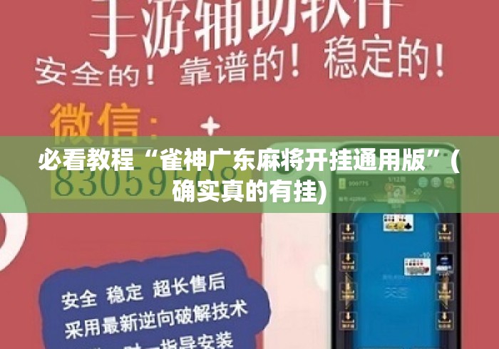 必看教程“雀神广东麻将开挂通用版	”(确实真的有挂)
