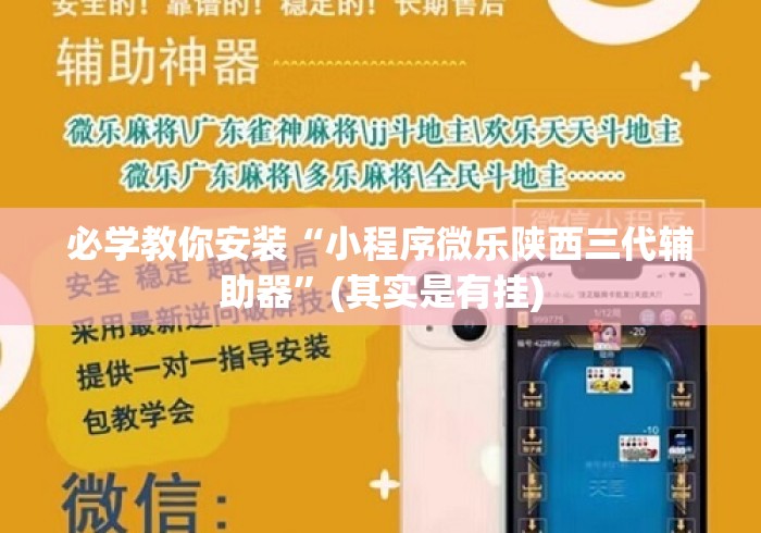 必学教你安装“小程序微乐陕西三代辅助器”(其实是有挂)