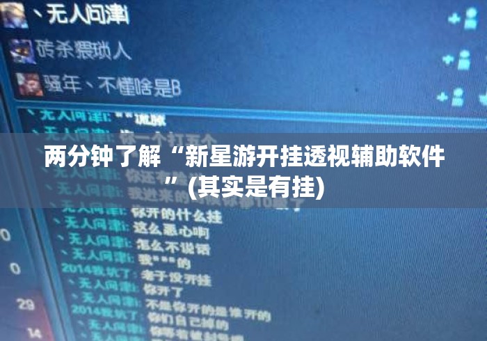 两分钟了解“新星游开挂透视辅助软件”(其实是有挂)