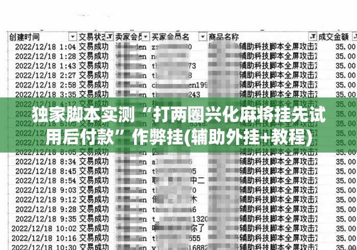 独家脚本实测“打两圈兴化麻将挂先试用后付款”作弊挂(辅助外挂+教程)