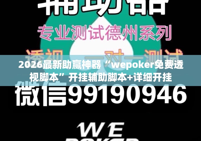 2026最新助赢神器“wepoker免费透视脚本”开挂辅助脚本+详细开挂