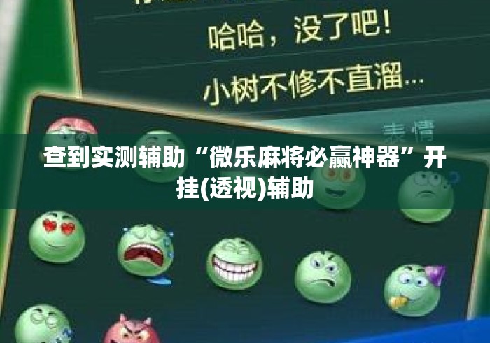 查到实测辅助“微乐麻将必赢神器”开挂(透视)辅助