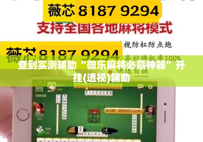 查到实测辅助“微乐麻将必赢神器”开挂(透视)辅助