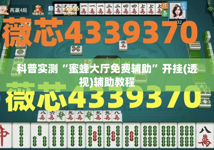 科普实测“蜜蜂大厅免费辅助”开挂(透视)辅助教程