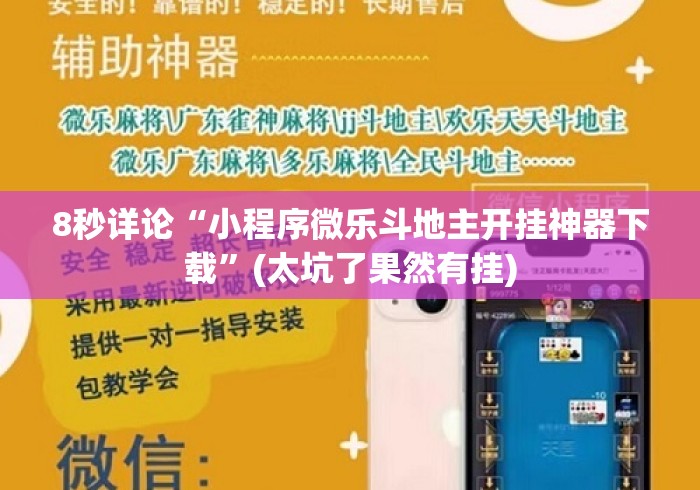8秒详论“小程序微乐斗地主开挂神器下载”(太坑了果然有挂)