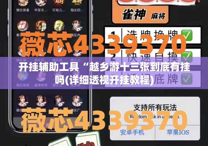 开挂辅助工具“越乡游十三张到底有挂吗(详细透视开挂教程) 开挂辅助工具“越乡游十三张到底有挂吗(详细透视开挂教程)