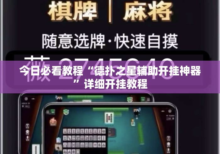 今日必看教程“德扑之星辅助开挂神器”详细开挂教程