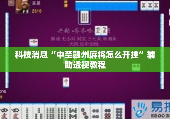 科技消息“中至赣州麻将怎么开挂”辅助透视教程