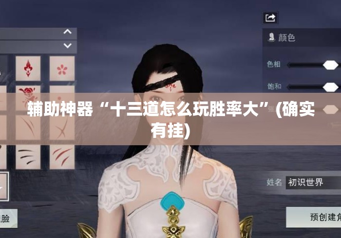 辅助神器“十三道怎么玩胜率大”(确实有挂)