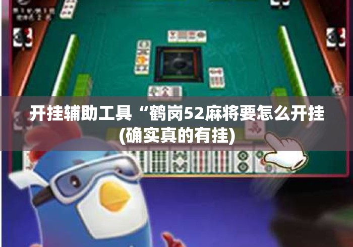 开挂辅助工具“鹤岗52麻将要怎么开挂(确实真的有挂) 开挂辅助工具“鹤岗52麻将要怎么开挂(确实真的有挂)