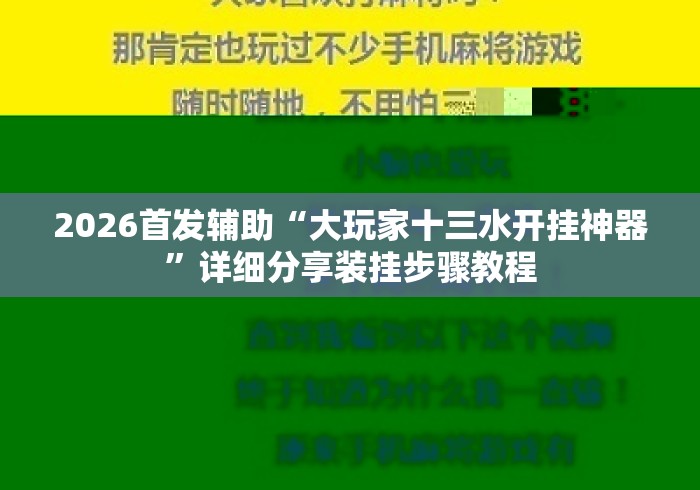 2026首发辅助“大玩家十三水开挂神器	”详细分享装挂步骤教程
