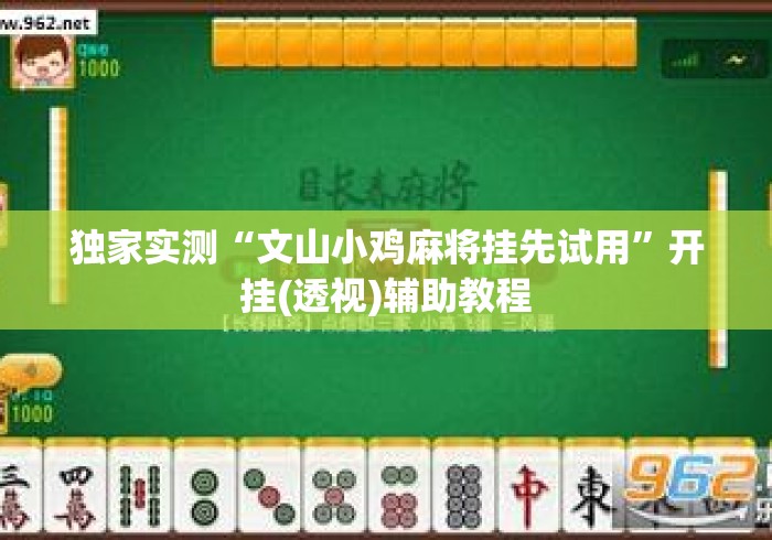独家实测“文山小鸡麻将挂先试用	”开挂(透视)辅助教程