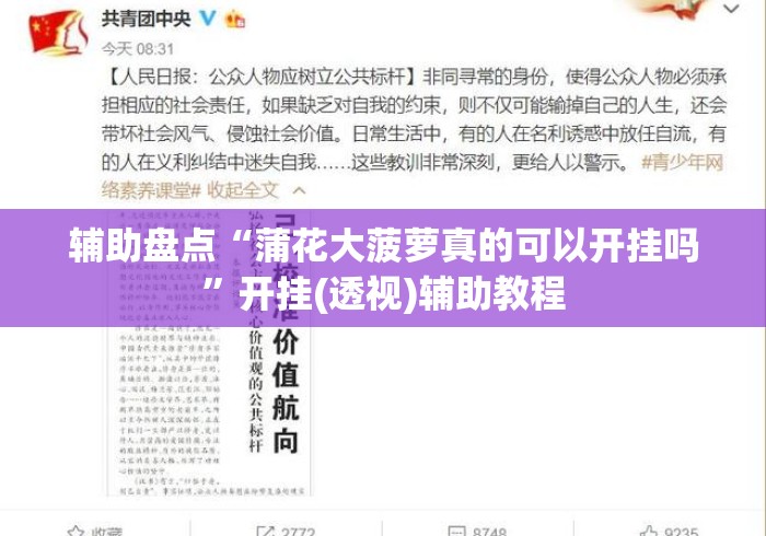 辅助盘点“蒲花大菠萝真的可以开挂吗	”开挂(透视)辅助教程