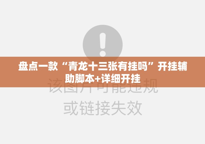 盘点一款“青龙十三张有挂吗”开挂辅助脚本+详细开挂