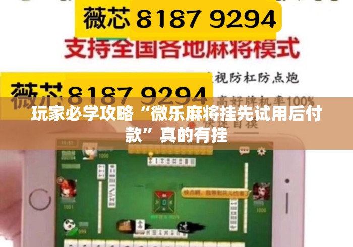 玩家必学攻略“微乐麻将挂先试用后付款	”真的有挂