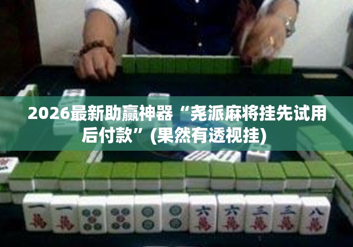 2026最新助赢神器“尧派麻将挂先试用后付款”(果然有透视挂) 